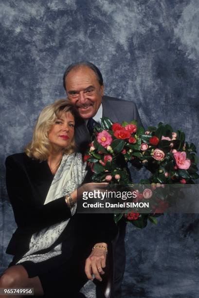 Jean-Marc Thibault et sa femme Sophie Agacinski lors du dejeuner de la Saint-Valentin chez Maxim's le 14 fevrier 1994 a Paris, France.