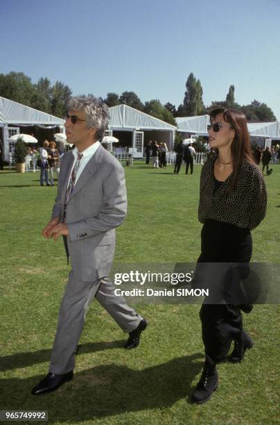 Les acteurs Gerard Darmon et Mathilda May au Trophee Lancome de golf le 20 septembre 1993.