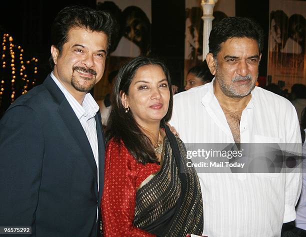 Anil Kapoor with Shabana Azmi and her brother Baba at the release of the book 'Kaifi '& ' I', the English version of Shaukat Kaifi's book 'Kaifi Aur...