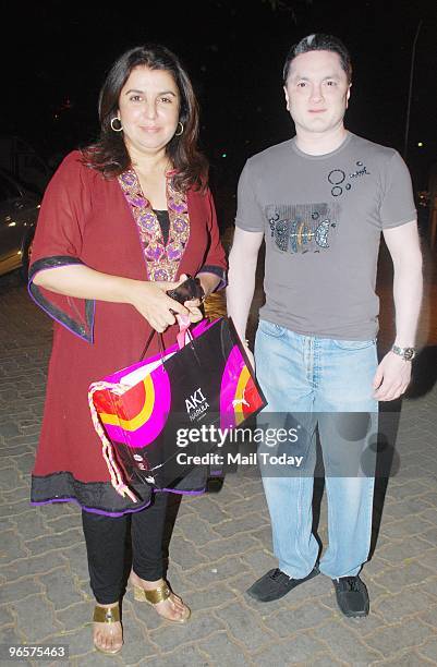 Farah Khan with Gautam Singhania at the launch of a new collection by Puma by designer Aki Narula, in Mumbai on Tuesday in Mumbai on February 9, 2010.