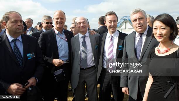 The new A350 XWB Airbus aircraft takes off on its first flight in Toulouse Blagnac airport, southern France on Friday, june 14, 2013. This maiden...