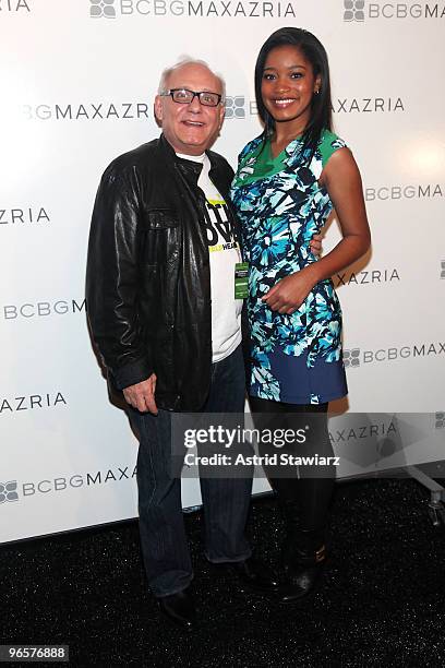 Designer Max Azria and Actress Keke Palmer poses backstage at the BCBGMaxAzria Fall 2010 Fashion Show during Mercedes-Benz Fashion Week at The Tent...