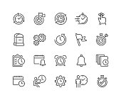 Line Time Management Icons
