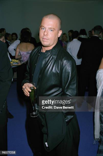 English fashion designer Alexander McQueen attends the De Beers/Versace 'Diamonds are Forever' fashion show at Syon House, London, 9th June 1999.