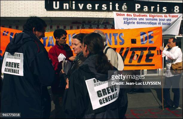 Education workers of the Seine St Denis department demonstrate against the French government's pension reform along with metal workers and...