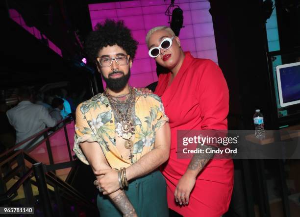 Hosts Curly Velasquez and Jazzmyne Jay Robbins attend as BuzzFeed hosts its 2nd Annual Queer Prom Powered by Samsung For LGBTQ+ Youth at Samsung 837...