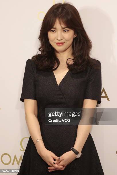South Korean actress Song Hye-kyo attends Omega celebration party on June 1, 2018 in Hong Kong, China.