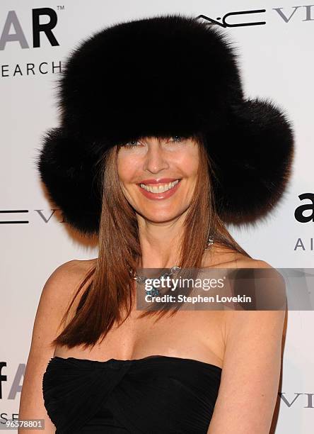 Actress/model Carol Alt attends the amfAR New York Gala co-sponsored by M.A.C Cosmetics at Cipriani 42nd Street on February 10, 2010 in New York, New...