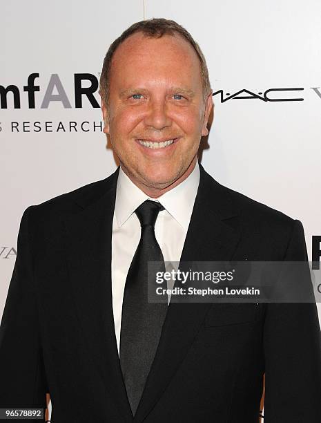 Designer Michael Kors attends the amfAR New York Gala co-sponsored by M.A.C Cosmetics at Cipriani 42nd Street on February 10, 2010 in New York, New...