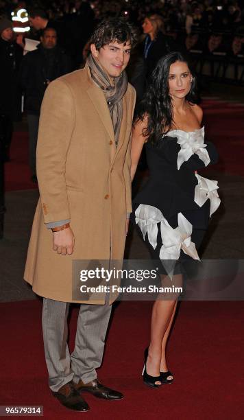 Ashton Kutcher and Demi Moore attend the European Premiere of 'Valentine's Day' at Odeon Leicester Square on February 11, 2010 in London, England.