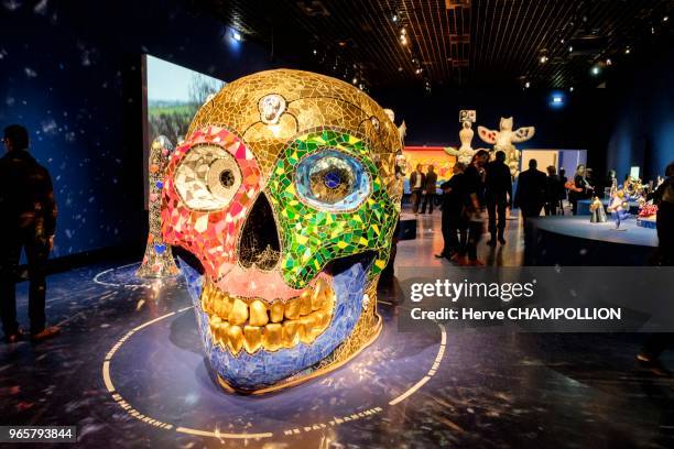 Niki de Saint Phalle, la cabeza de la skull meditation room exposée au Grand Palais en novembre 2014.