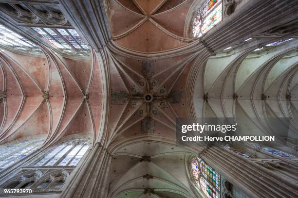 Cathédrale Saint-Etienne, voutes de la croisée du transept. Auxerre ,.