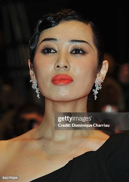 Actress and jury member Yu Nan attends the 'Tuan Yuan' Premiere during day one of the 60th Berlin International Film Festival at the Berlinale Palast...