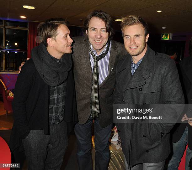 Mark Owen, Jonathan Ross and Gary Barlow attend Hamleys' 250th Birthday Party, at Hamleys on February 11, 2010 in London, England.