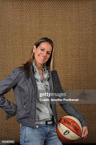 Ticha Penicheiro of the Los Angeles Sparks poses for a portrait during the 2010 NBAE Circuit as part of the 2010 NBA All-Star Weekend on February 11,...