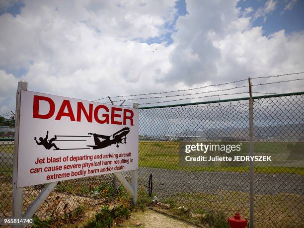 Ae?roport de l'ile Saint-Martin aux Antilles.