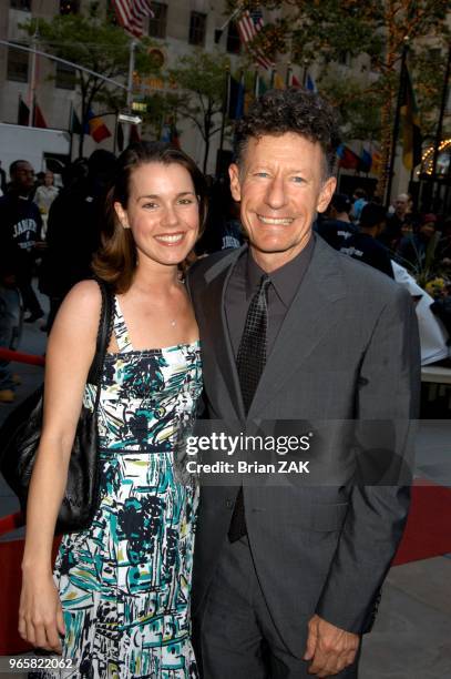 Lyle Lovett and April Kimble at the Rockefeller Center Motorcycle Show.