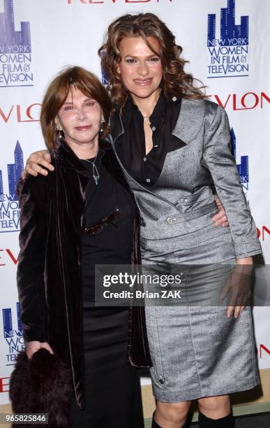 Lee Grant and Sandra Bernhardt arrive to the 2004 Muse Awards Luncheon held at the Hilton, New York City.