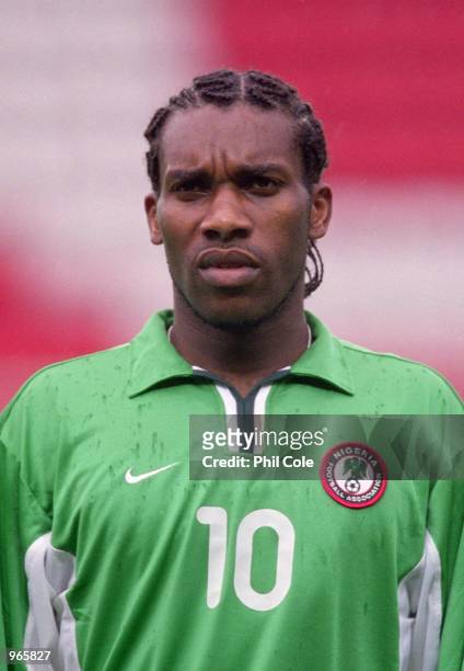 Portrait of Augustin Okocha of Nigeria before the International Friendly match against Japan played at the St Mary's Stadium, in Southampton,...