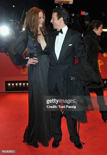 Model Barbara Meier and producer Oliver Berben attend the 'Tuan Yuan' Premiere during day one of the 60th Berlin International Film Festival at the...