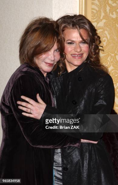 Lee Grant and Sandra Bernhardt arrive to the 2004 Muse Awards Luncheon held at the Hilton, New York City.