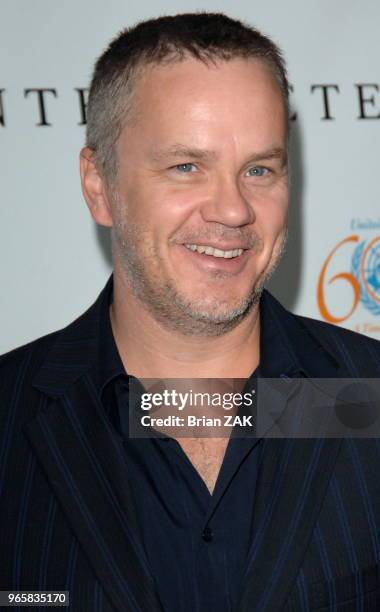 Tim Robbins arrives at the premiere of "The Interpreter" held at the Ziegfled theatre for the opening night of the 2005 Tribeca Film Festival, New...