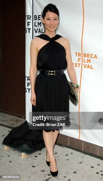 Lucy Liu arrives to the premiere of "Freedom's Fury" during the 5th Annual Tribeca Film Festival, New York City BRIAN ZAK.