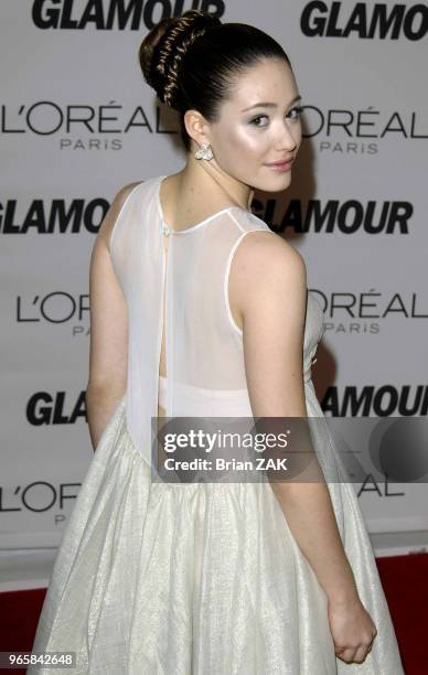 Emmy Rossum arrives to Glamour Magazine 2006 Women Of The Year Awards held at Carnegie Hall, New York City BRIAN ZAK.