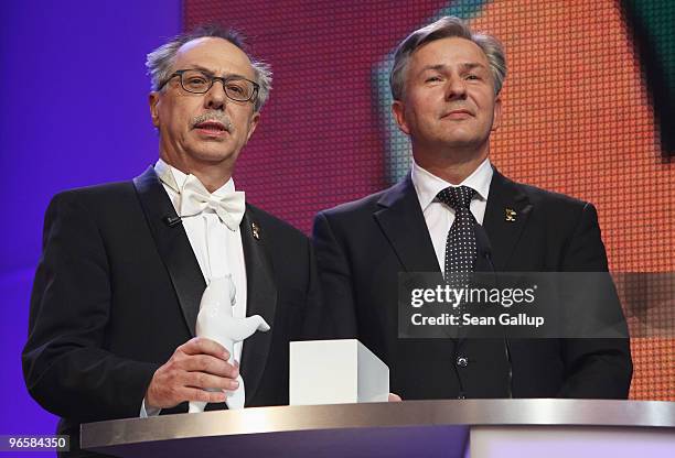 Festival director Dieter Kosslick and Berlin's mayor Klaus Wowereit attend the Opening Ceremony of the 60th Berlin International Film Festival at the...