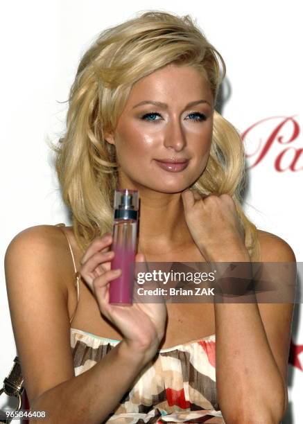 Paris Hilton makes an appearance to meet and greet fans and launch her new fragrance "Just Me" held at Macy's Herald Square, New York City. BRIAN ZAK.