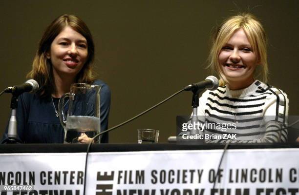 Sofia Coppola and Kirsten Dunst at The 44th New York Film Festival "Marie Antoinette" Press Conference held at Alice Tully Hall Lincoln Center, New...