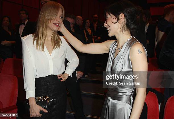 Actress Heike Makatsch and Sibel Kekili attend the 'Tuan Yuan' Premiere during day one of the 60th Berlin International Film Festival at the...