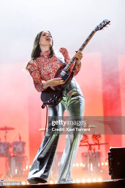 Danielle Haim of HAIM performs in concert during day 3 of the Primavera Sound Festival on June 1, 2018 in Barcelona, Spain.