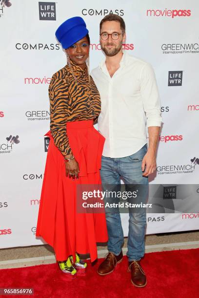 Ms. Lauryn Hill and actor Ryan Eggold attend the Opening Night Party for the 2018 Greenwich International Film Festival at the Boys and Girls Club of...