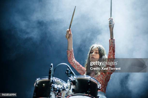 Danielle Haim of HAIM performs in concert during day 3 of the Primavera Sound Festival on June 1, 2018 in Barcelona, Spain.