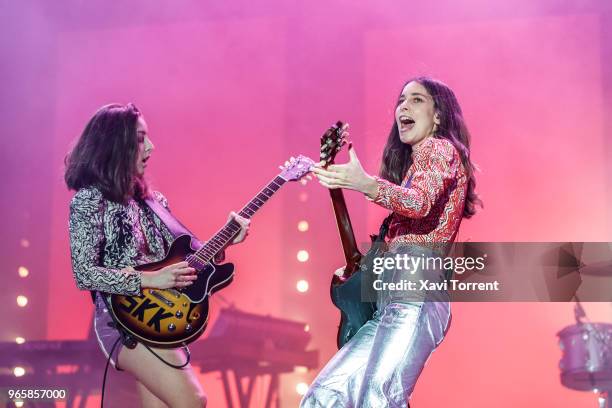 Alana Haim and Danielle Haim of HAIM perform in concert during day 3 of the Primavera Sound Festival on June 1, 2018 in Barcelona, Spain.