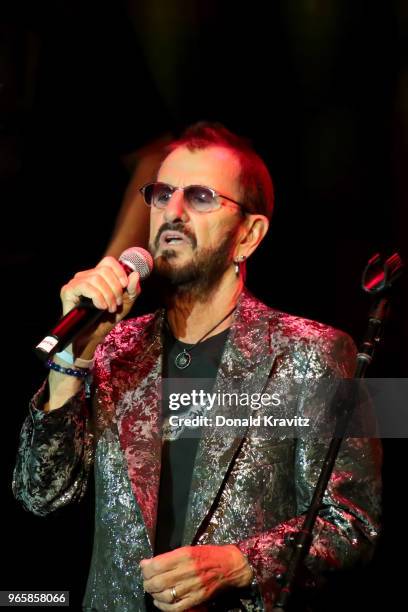 Ringo Starr performs in concert at Music Box at the Borgata on June 1, 2018 in Atlantic City, New Jersey.