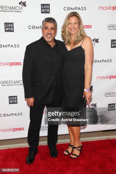 Radio producer Gary Dell'Abate and Mary Caracciolo attends the Opening Night Party for the 2018 Greenwich International Film Festival at the Boys and...