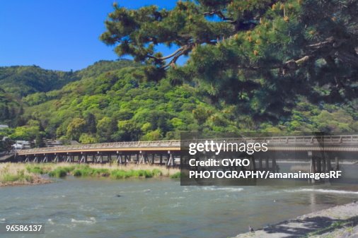Mt. Arashiyama and Togetsu bridge, Kyoto Prefecture, Japan Mt. Arashiyama and Togetsu bridge, Kyoto Prefecture, Japan