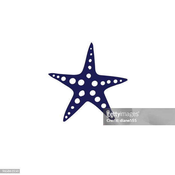 niedliche nautischen symbol - muschel - starfish stock-grafiken, -clipart, -cartoons und -symbole