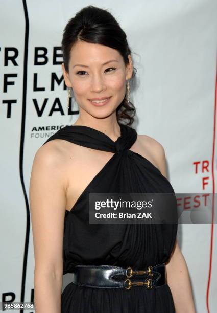 Lucy Liu arrives to the premiere of "Freedom's Fury" during the 5th Annual Tribeca Film Festival, New York City BRIAN ZAK.