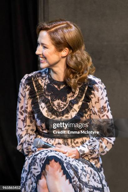 Ellie Kemper speaks onstage at Universal Television's FYC @ UCB "Unbreakable Kimmy Schmidt" at UCB Sunset Theater on June 1, 2018 in Los Angeles,...