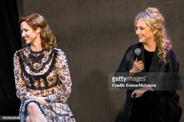 Ellie Kemper and Carol Kane speak onstage at Universal Television's FYC @ UCB "Unbreakable Kimmy Schmidt" at UCB Sunset Theater on June 1, 2018 in...