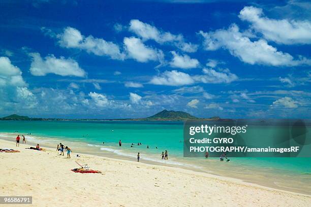 kailua beach in oahu,  hawaii - kailua beach stock pictures, royalty-free photos & images