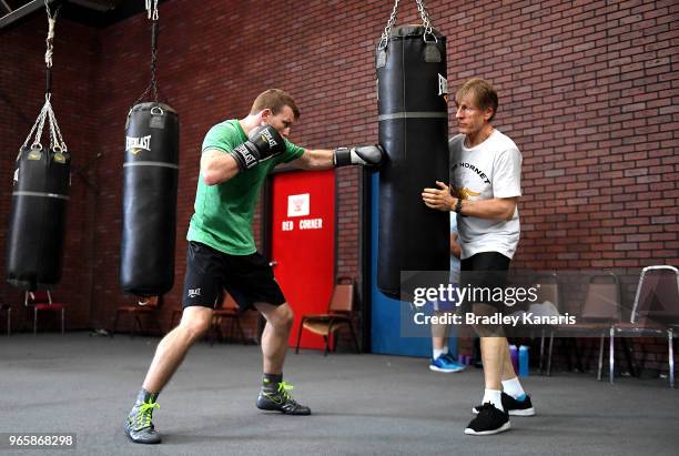 Jeff Horn trains in preperation for this world title fight on June 9 against Terence Crawford, on June 1, 2018 in Las Vegas, Nevada.