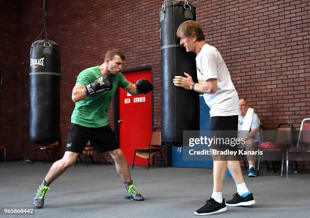 Jeff Horn trains in preperation for this world title fight on June 9 against Terence Crawford, on June 1, 2018 in Las Vegas, Nevada.