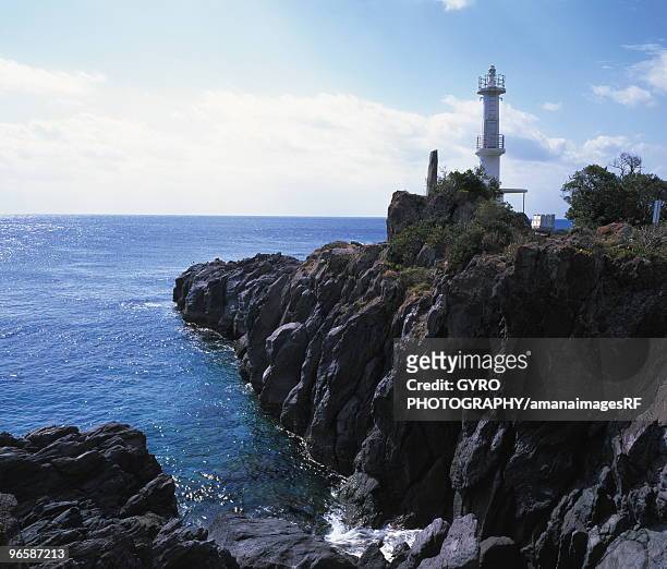 nagasakibana lighthouse,  ibusuki,  kagoshima prefecture,  japan - 指宿市 fotografías e imágenes de stock