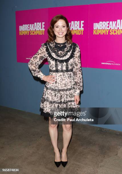 Actress Ellie Kemper attends Universal Television's FYC of the "Unbreakable Kimmy Schmidt" at UCB Sunset Theater on June 1, 2018 in Los Angeles,...