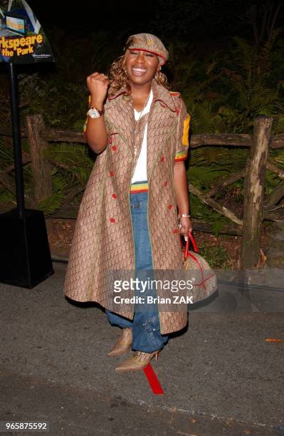 Missy Elliott arrives to "Shark Tale" New York Premiere at the Delacorte Theatre, Central Park, New York City.