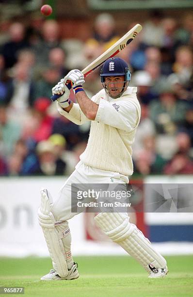 Graham Thorpe of England in action during the Second Test match against Pakistan played at Old Trafford, in Manchester, England. \ Mandatory Credit:...
